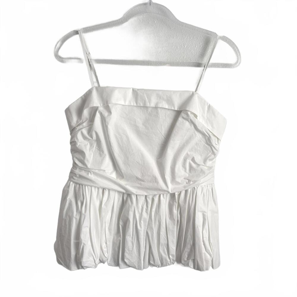 Pinch | Women’s White Strappy Pleated Tank Blouse Size L‎